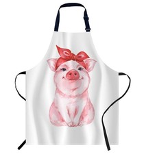 Pink Pig Chef Apron Men Women Kitchen Butchers BBQ Catering Bib 27x31 Inch