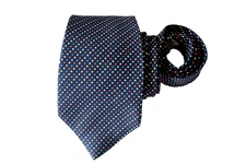 TURNBULL & ASSER MEN'S TIE NAVY BLUE/POLKA DOT WIDTH: 3.75" LENGTH: 59"