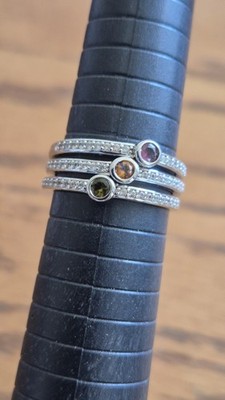 LOVELY 3 Colleen Lopez JCL Stackable Rings Silver .925 Size 10