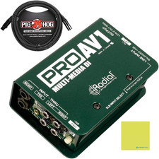 Radial Engineering Proav1 Passive Multimedia Direct Box Bundle W/Pig Hog Mic Cab
