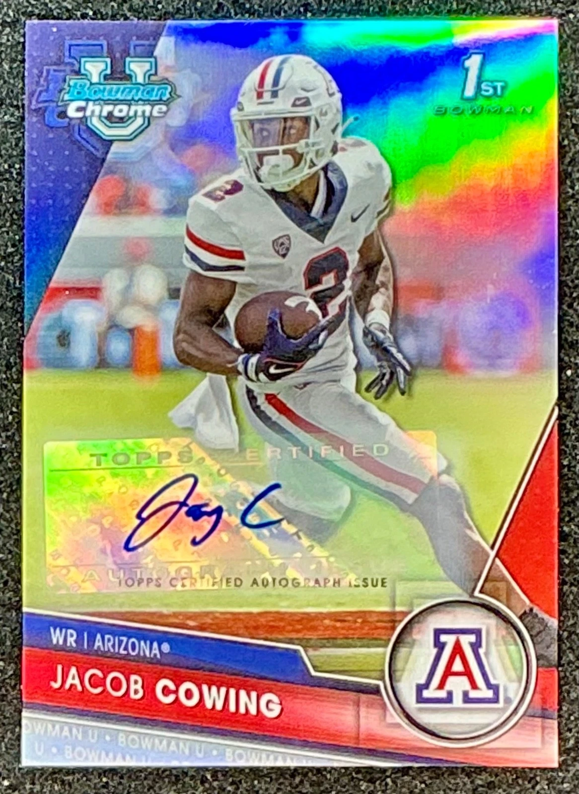 2023 Bowman Chrome University Jacob Cowing 1st Bowman Refractor Auto /499 49ers