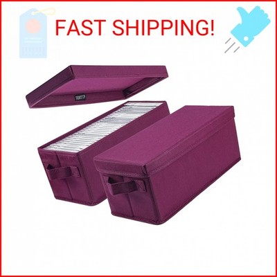 UENTIP CD Storage Boxes - Pack of 2 DVD CD Case Storage Container hold 60 CDs in