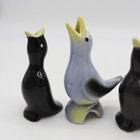 Vtg Blackbird Pie Funnel Vent Black Bird Yellow Beak LOT 4 Blue  — photo 2
