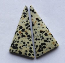 47.95 Cts Natural Dalmation Jasper 43mm X 19.7mm each Cabochon Loose Match Pair