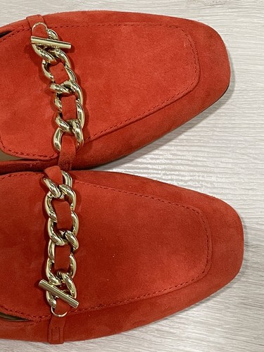 Talbots Stella Chain Suede Mule Orange Women 5.5 EUC - Picture 17 of 17
