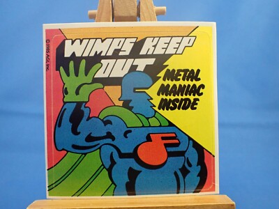 AGI Rock Star Concert Stickers 1985 Wimps Keep Out Metal Maniac Inside