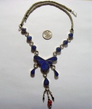 vintage Logar tribal Lapis Lazuli cultural nomads style wedding necklace 52005