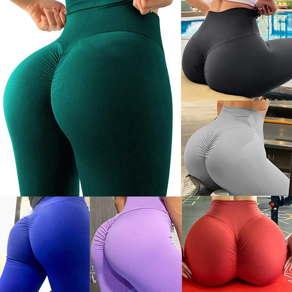 Womens Scrunch Butt Leggings High Waisted Ruched Yoga Pants