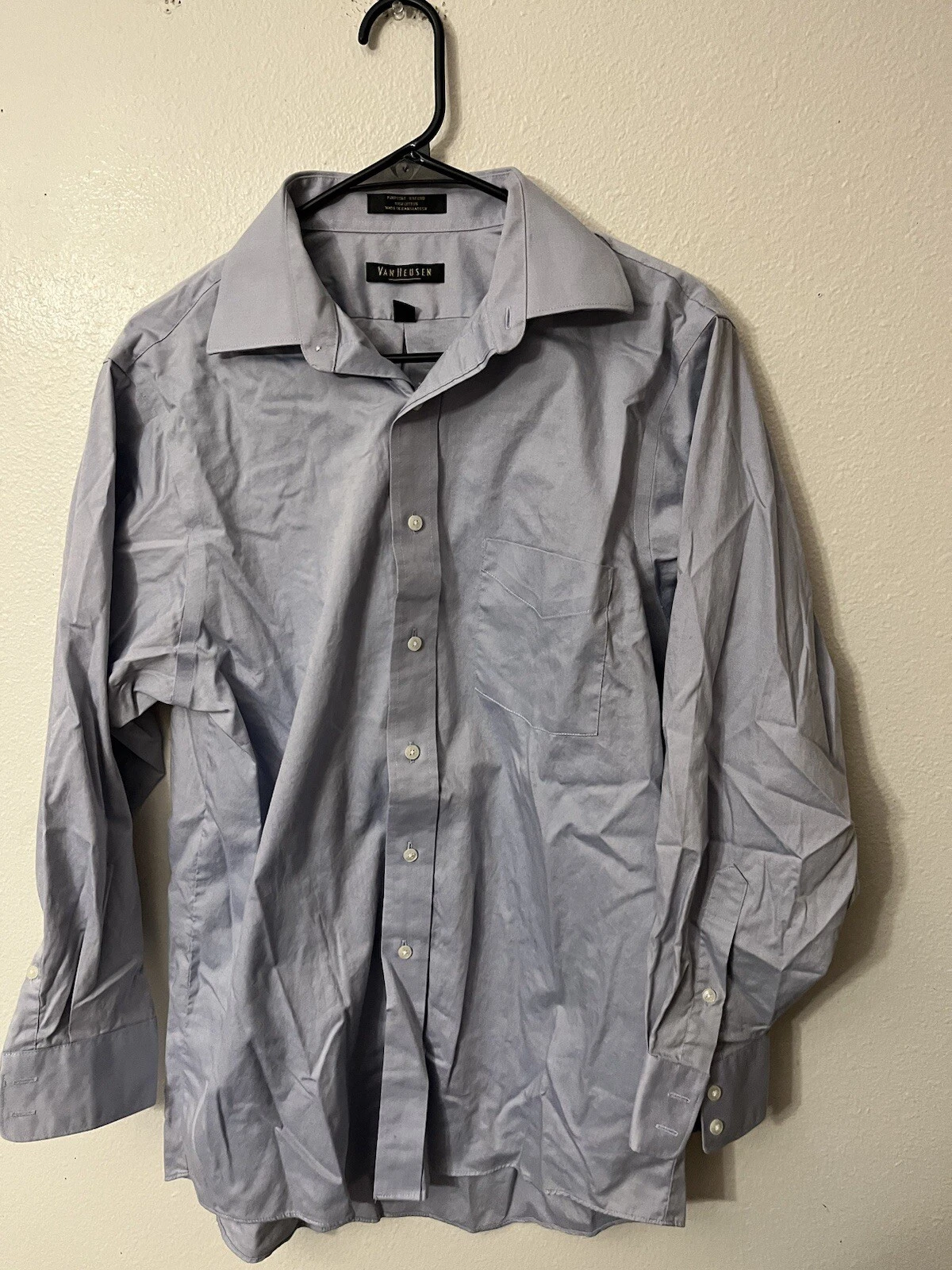 VANS Camicia elegante Van Heu Pinpoint Oxford uomo 15 5 blu manica lunga con bottoni usata in ottime condizioni