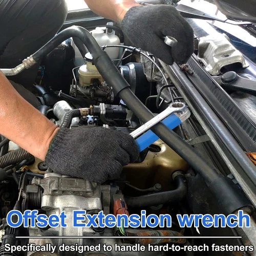 3/8" Offset Extension Wrench 15" Impact Ready Socket Tool Set with Adapters New - Picture 8 of 15