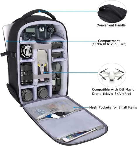 Multifunctional Waterproof Camera Backpack with Padded Inserts & Trolley Belt - Picture 4 of 10