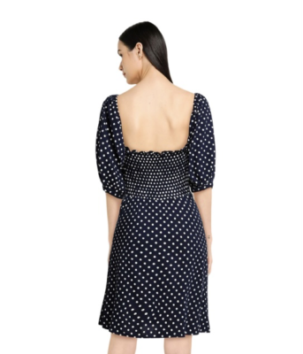 Vero Moda Astimilo Linen Blend Mini Dress Womens Size Medium Blue Polka  Dots NWT | eBay