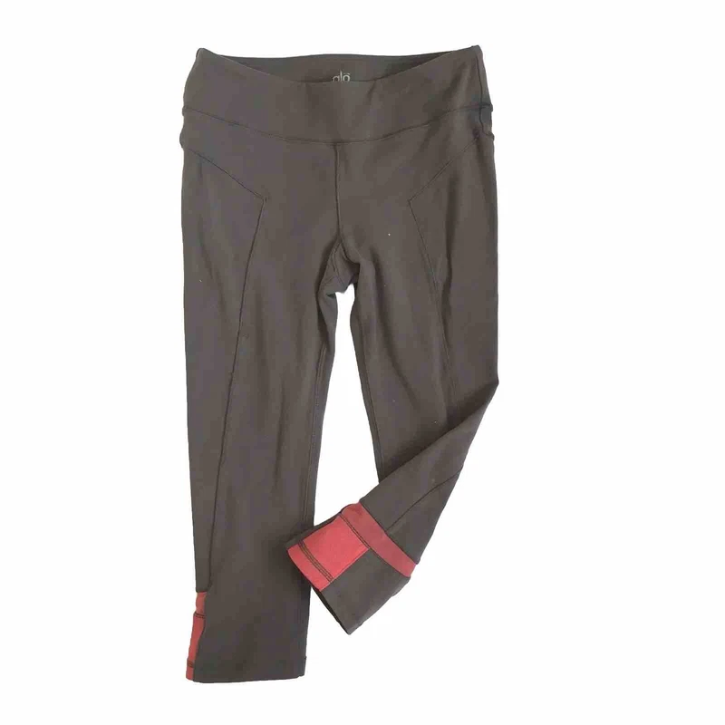 alo-yoga capri cropped mesh hems workout gym leggings