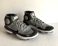 Nike Alpha Huarache React Elite 3 CK0745-010 Gray Metal Baseball Cleats Size 7.5