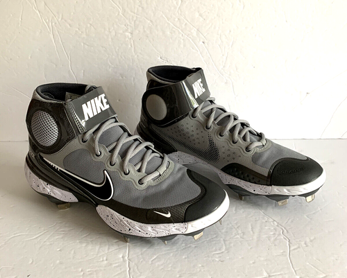Nike Alpha Huarache React Elite 3 CK0745-010 Gray Metal Baseball Cleats Size 7.5 - 第 1/12 張圖片