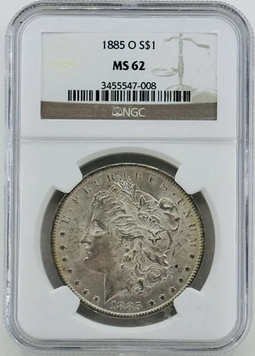 USA Silver Morgan $1 Dollar 1885-O NGC: MS62 #C611