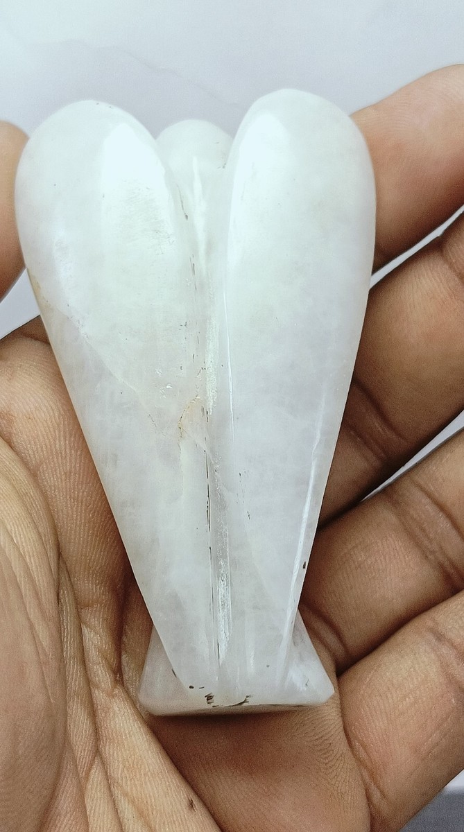 White Jade Crystal Stone Angel Hand Carved Healing crystal Angels