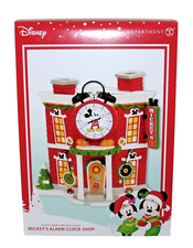 Mickey’s Alarm Clock Shop Lighted ~ Mickey’s Merry Village Dept 56 Disney New