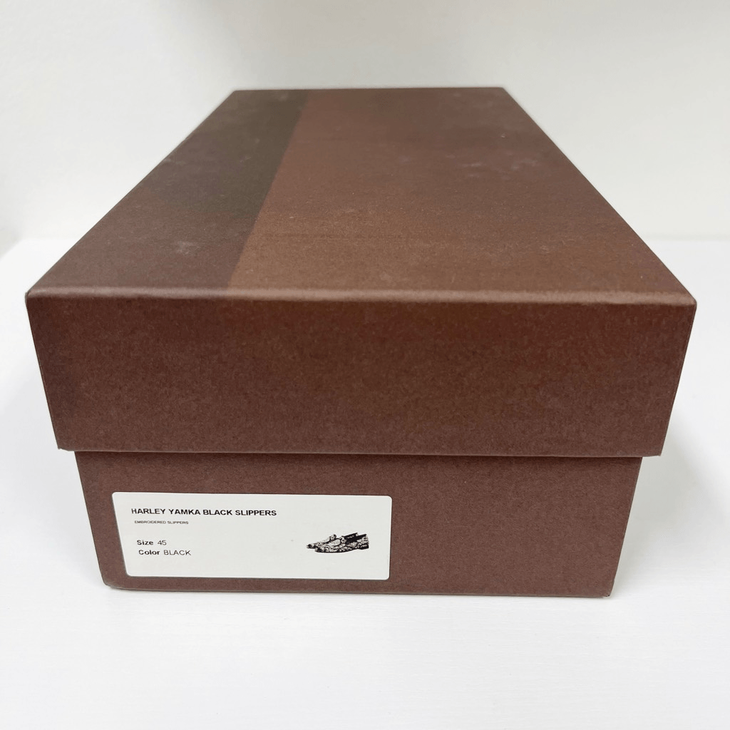 PANTOFOLA D’ORO Pantofole in pelle super glamour Harley Yamka oro nero ricamate tela 45 13