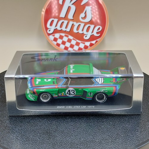 SPARK 1/43 BMW CSL #43 LM Le Mans 1976 Quester Krebs Green Resin model S1570 - Picture 4 of 6