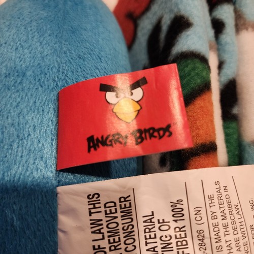 Angry Birds Neck Pillow and Throw Kids Travel Set 2 Piece Blue 11 in x 12 in - Picture 9 of 13
