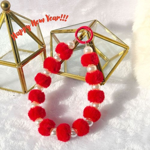 Beaded Mobile Phone Strap Red Phone Charm Rope New Bag Pendant Keychain - Photo 12 sur 22