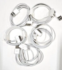 LOT of 5 - Genuine Apple 30-Pin USB Sync Data Cable iPad 2 3 iPhone 3G 4 4S iPod