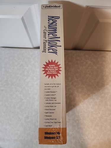 Resume Maker With Career Planning-CD-ROM or 3 1/2 Discs Windows 95 Windows 3.1 - Picture 2 of 8