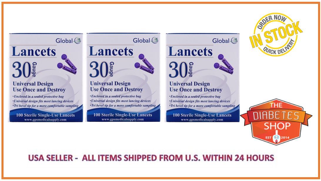 300 GLOBAL LANCETS (30 GAUGE) EXPIRATION 2024 BRAND NEW PRIORITY