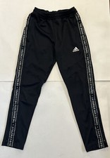 Adidas pants Youth Medium 11-12 yrs black brand 3 stripes - PLS READ DESC
