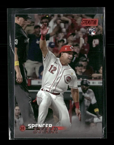 2023 Stadium Club #213 Spencer Steer Red Foil RC Cincinnati Reds