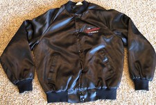 VTG Chevrolet Heartbeat of America Chevy Snap Button Jacket Mens L Large Black