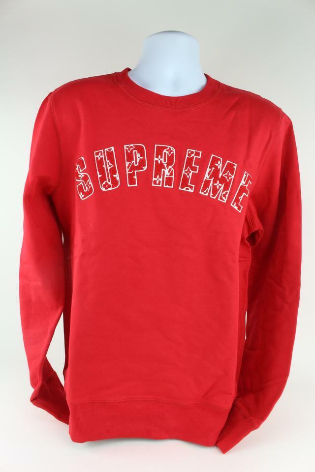 Louis Vuitton x Supreme LV x Supreme New Men's Large Red Arc Logo  Crewneck