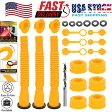 Upgraded Gas Can Spout Replacement, 3-Pack Fuel Nozzle Yellow