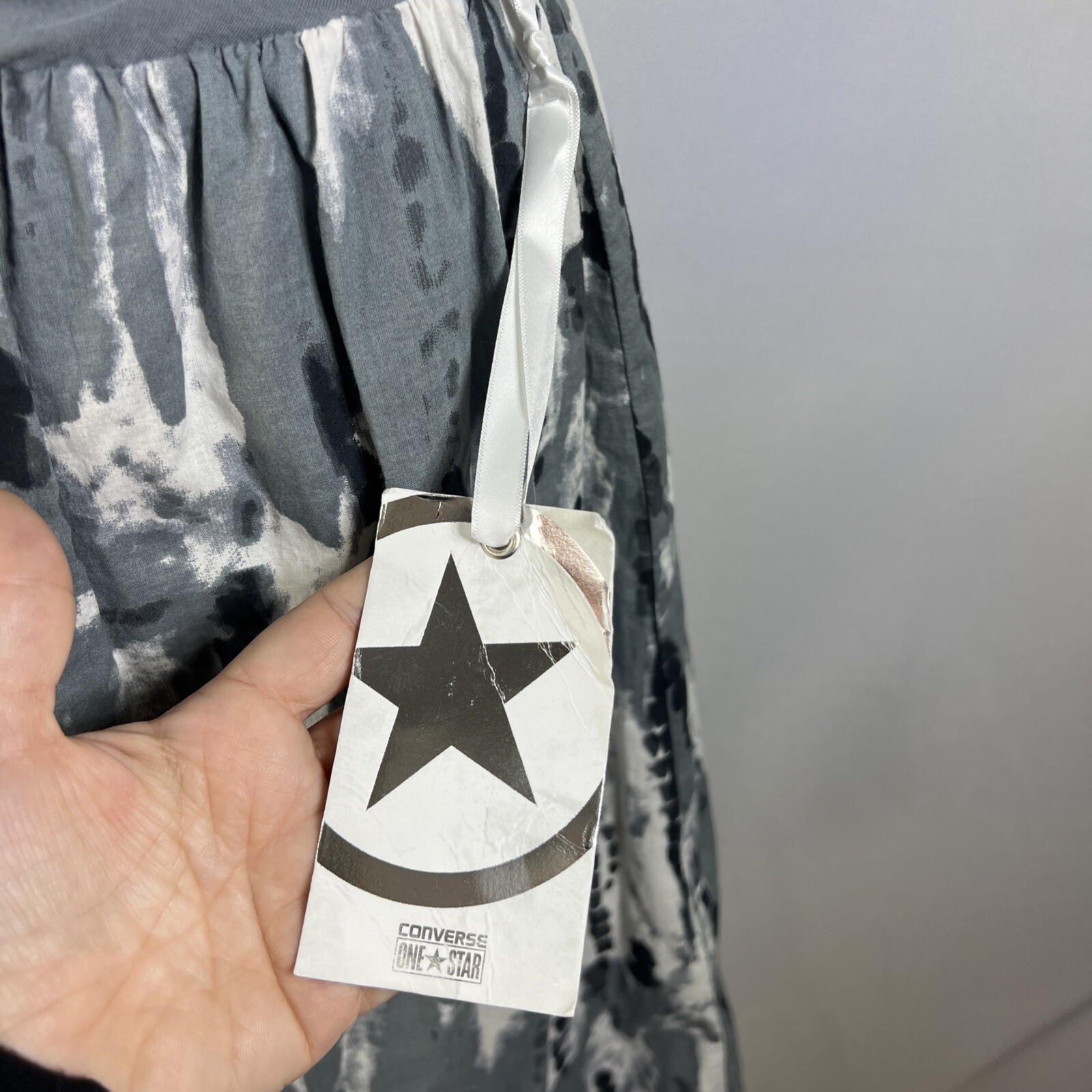 Converse Dress Women's Gray Size Large Ruched Paint Splatter Look Cotton 2012 thumbnail 5