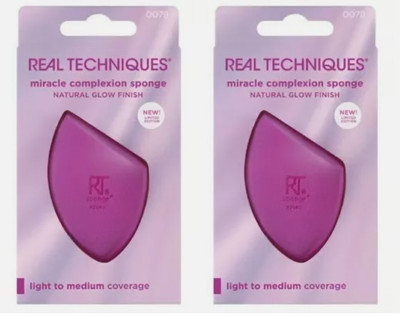 2 x REAL TECHNOLOGIES Miracle Teint Make-up Schwamm leichte/mittlere Deckkraft