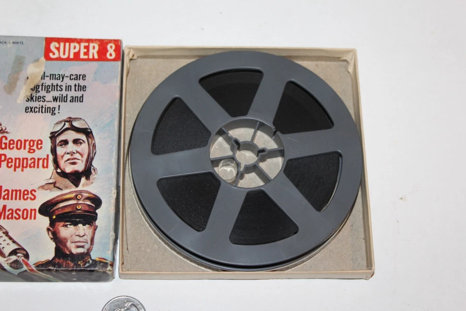 VTG 1960s 8mm James Mason The Blue Max Peppard F30 WWI War Airplane Movie Nice Foto 3 de 4