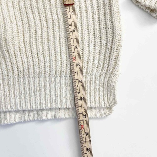 Tahari Cream ivory Gold Knit pullover Sweater Tunic Cozy Boho girls size M 10-12 - Picture 5 of 6
