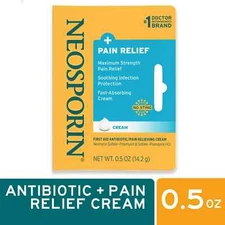 NEOSPORIN Antibiotic Ointment .5oz Tube BACITRACIN ZINC + Pain Relief!