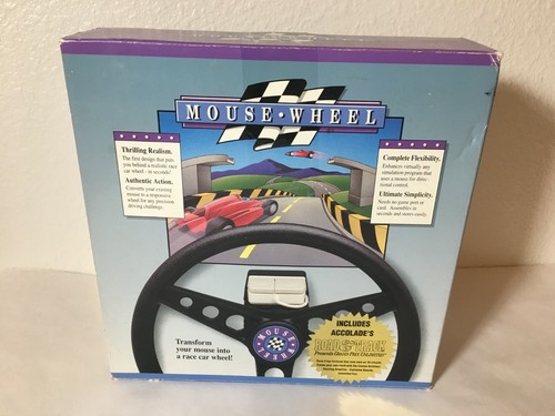 Mouse Wheel For Racing Games Road & Track Tandy 1992 Wheel And Mounts  No Game - Picture 1 of 9