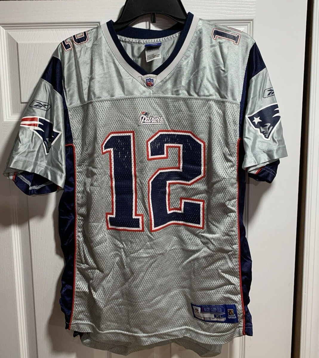 Vintage Reebok Tom Brady New England Patriots Alternate Silver