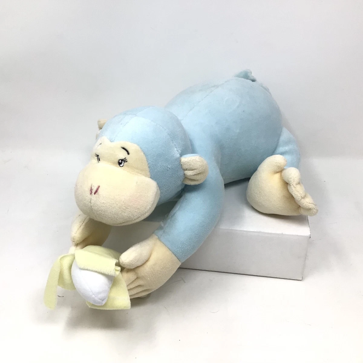 Baby Ganz Blue Monkey With Banana plush Pull Tail Musical Baby Toy
