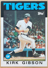 1986 Topps Jumbo Baseball Card 5 x 7 KIRK GIBSON DETROIT TIGERS Excellent