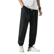 Men's Chinese style Harem Pants Bloomers Slacks Elastic waist Cotton Linen New B