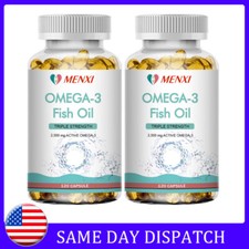 Omega 3 Fish Oil Capsules 3x Strength 2500mg EPA DHA, Highest Potency 240Caps
