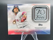 2021 Topps 70th Anniversary Commemorative Logo PATCH Pedro Martinez Red Sox