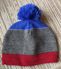 Turtle Fur Kids ages 3-6 Beanie Hat Blue Red Black Gray Pom Pom Knit Stretch