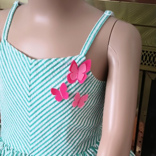 Green Stripe Seersucker Dress 4 Gymboree Spaghetti Strap Summer Sundress - Picture 7 of 10