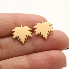 2pairs stainless steel Maple Leaf earrings, 4 colors Jewelry Wholesale FJS210