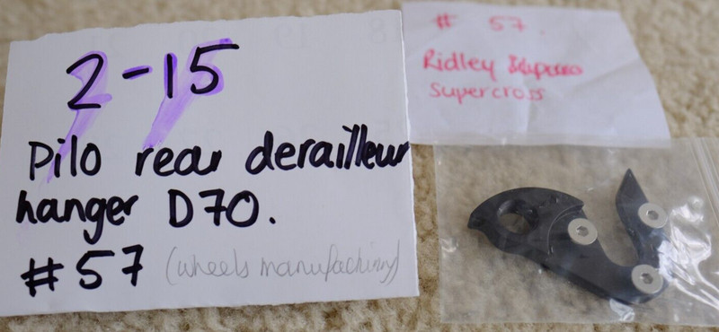 Pilo Rear Derailleur Hanger D70 Wheels Manufacturing #57 NEW - Ridley Supercross